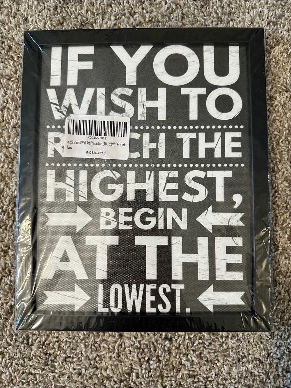Inspirational Framed Wall Art - Black and White Motivational Quote